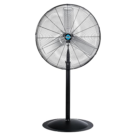 Tornado 8850 CFM 30 Inch Pedestal Fan Non-Oscillating High Velocity Fan Stationary, 3 Speed 10 FT Cord Metal, Commercial, Industrial Use, UL Safety Listed