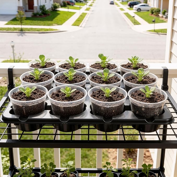 homenote 4 Inch Seed Starting Trays 10 Pack, 12-Cell Seedling Starter Trays for Indoor Outdoor Growing, Plant Starter Germination Trays for Pots Seedlings 4" Opening Compatible Pots