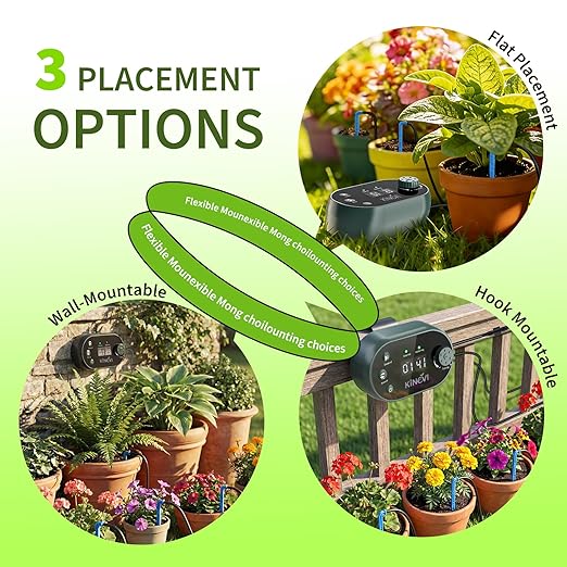Solar Drip Irrigation System Kit, Auto Watering Kit for 15 Pots, 3W Solar Powered Auto Easy DIY Watering Device, 22 Timing Modes with Anti-Siphoning Device,for Outdoor Garden, Balcony