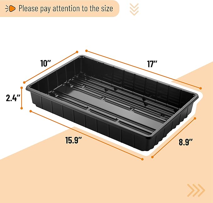 Mr. Pen- Seed Starter Trays, 5 Pack, 17"x10"x2.4", Durable Plastic Growing Trays, Stackable and Reusable Seedling Starter Kits for Indoor, Outdoor, Greenhouse Gardening, Planting, Hydroponic Systems
