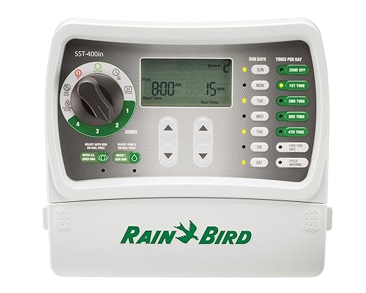 Rain Bird SST400IN Simple-to-Set Indoor Sprinkler/Irrigation System Timer/Controller, 4-Zone/Station (This New/Improved Model Replaces SST400I)