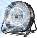 LifePlus 14000 CFM Heavy Duty Industrial Drum Fan, 30 Inch 550W Metal Shop Fan with 3 Speeds, 360° Tilt, Wheels for Warehouse, Commercial, Workshop, Factory and Basement, Black