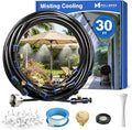 Mellbree Misters for Outside Patio 30FT/9M, Pre-Assembled Misting Cooling System with 8 Brass Nozzles & 3/4" Adapter, Outdoor Mister for Backyard, Garden, Greenhouse, Chicken Coop, Dog House