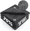 Cool Area 70% Sun Shade Cloth Mesh Tarp with Grommets for Plant Cover 20x30ft Patio Canopy Garden Pergola Greenhouse Car Barn Kennel Black