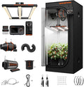 Spider Farmer Grow Tent Kit 2.3X2.3ft Complete System, G1500 150W Full Spectrum Bar Style LED Grow Light 28"X28"X63" Indoor 1680D Mylar Tent with 4" Ventilation System with GGS Controller