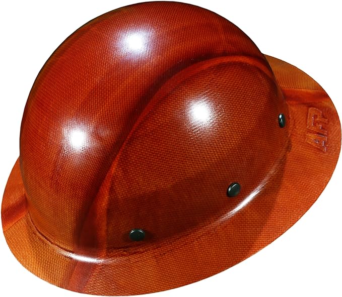 AFP Fiber Full Brim Hard Hat | 6 Point Ratchet Suspension | OSHA & ANSI Rated | Hard Hats for Men | Premium Construction Helmets for Safety