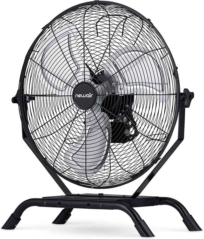 NewAir 20" High Velocity Outdoor Fan, Heavy Duty Waterproof 2-in-1 Floor Stand or Wall Mount Fan, Adjustable Tilt and 3 Speeds up to 4650 CFM | Wall Fan or Garage Fan for Indoor, Patio, Gym or Porch