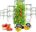 Tomato Cage Square - Large Trellis Stakes and Plant Support Structures for Vegetables and Climbing Plants - Tall Tomato Cages for Garden, Pots, Raised Garden Bed Outdoor Supplies (6 Pack - Up to 41")