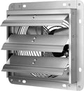 iPower 7 Inch Wall Mounted Shutter Exhaust Fan, Aluminum, 1600 RPM, 760 CFM, for Attic, Garage, Louvered Vent, Plant, Greenhouse, Silver