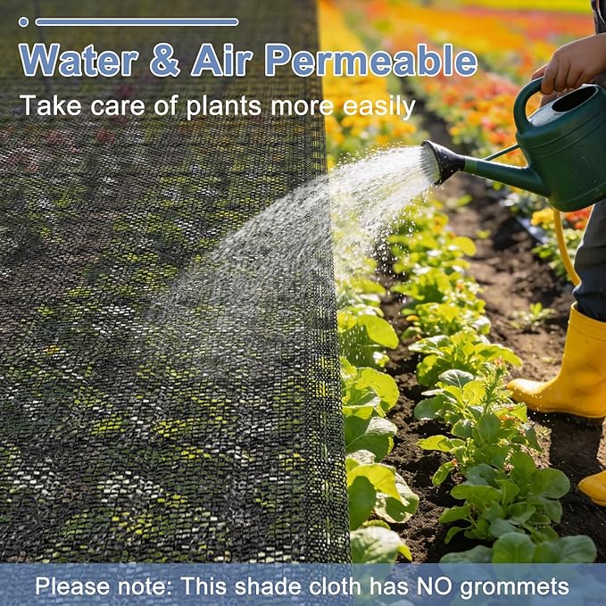 LOVE STORY 6.5x16.5FT 55% Black Shade Cloth Sun Shade Net UV Resistant Mesh Tarp Plant Cover Sunblock Net for Garden,Greenhouse,Vegetables,Flowers