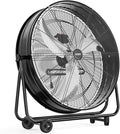ROVSUN 30 Inch High Velocity Drum Fan, 13000CFM Industrial Metal Floor Fan with Handle, Heavy Duty, 3-Speed, 360° Tilt, Air Circulator for Shop, Garage, Gym, Barn, Commercial, UL Safety Listed, Black