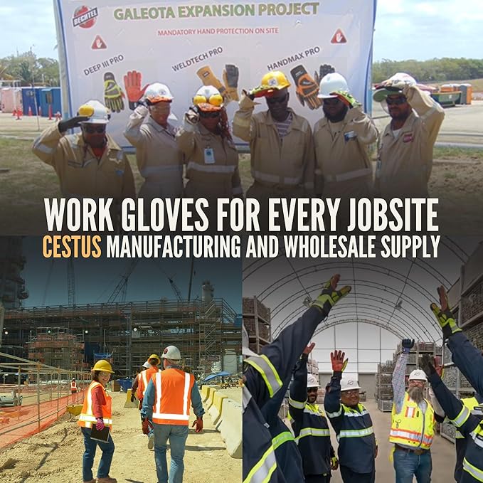 Cestus 5219, Leather Winter Work Gloves for Men, Fleece Insulated for Cold Weather, ANSI A5 Cut-Resistant Impact Gloves