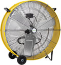 hykolity 30in. 2-Speed 13000 CFM High Velocity Drum Fan, Heavy Duty Industrial Shop Fan for Factory, Warehouse, Garage, Workshop, Commercial, and Basement, UL Listed, Yellow