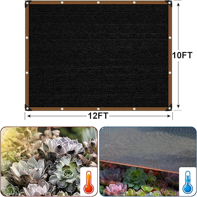 Shade Cloth - for Garden 90% Plant Shades Mesh Tarp with Grommets Outdoor Sun Shades Netting for Chicken Coop Greenhouse Vegetables Pergola Patio Cover