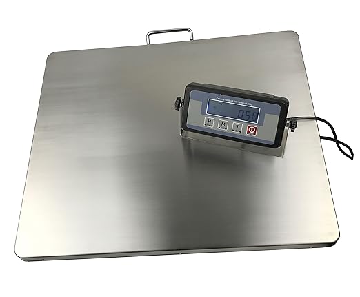 Angel USA Extra Large Platform 22 inches x 18 inches Stainless Steel 400lb Heavy Duty Digital Postal Shipping Scale, Powered by Batteries or AC Adapter, Great for Floor Bench Office Weight Weighing