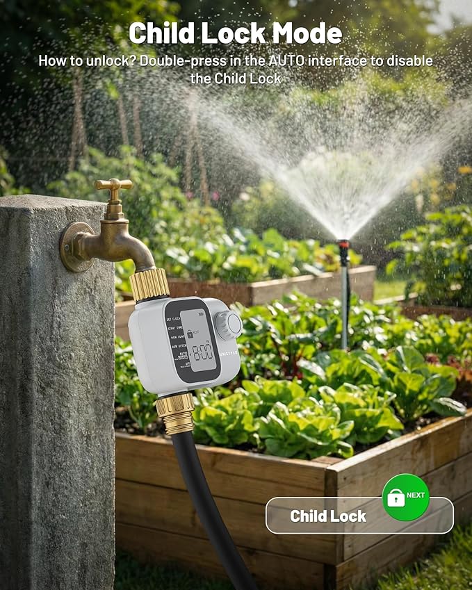 [All-New 2027] Sprinkler Timer with Brass Inlet, Unistyle Programmable Water Timer for Garden Hose, IP55 Waterproof Hose Timers with Manual and Automatic Irrigation Timers Yard Lawn Patio Heavy Duty