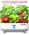 Growell Hydroponics Growing System Kit, 16 Pods, Vertical 8L Indoor Gardening System for Herb Vegetable Fruit, Hydro Garden with LED Grow Light, Smart Water Circulation, 3 Light Modes & 2 Timer, White