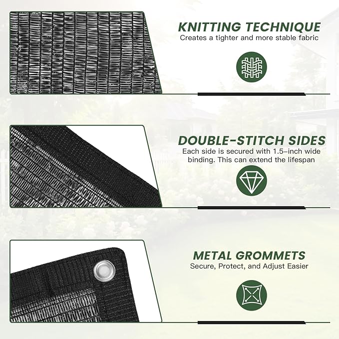 [WindscreenSupplyCo] 55% 3 x 6 FT Shade Cloth Sun Shade Net with Grommets Sunblock Mesh Tarp for Garden Plants Cover Greenhouse and Patio