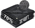 LOVE STORY 20x48FT 70% Black Shade Cloth Sun Shade Net with Grommets Sunblock Net Mesh Tarp for Garden,Plants Cover,Greenhouse and Patio