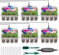Seed Starter Trays with Grow Lights, 72 Cells Seed Starter Kit with Lights, 4 Timing Set, Germination Kit for Seed Starting Trays, Seedling Starter with High Humidity Control Domes (White, 6PCS)