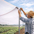 50% White Sun Shade Cloth for Garden Plants, Heavy Duty Outdoor Shade Net Mesh Tarp with Grommets, Breathable Fabric Canopy Privacy Fence Screen for Greenhouse Patio Pergola Yard(11x33ft)