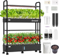 Growell Large Basket Hydroponics Growing System Kit, 32 Pods Vertical Hydroponic Garden with 2 Grow Light Modes, Auto Circulating Water System, 32L Indoor Gardening System for Herb Vegetable Fruit