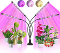 Indoor Plant Grow Light, 80 LED Black 4-Tube Lamp with Full Spectrum Red/Blue/Yellow, 6/12/16H Timer, 10-Level Dimmable, Flexible Gooseneck, 3 Spectral Modes