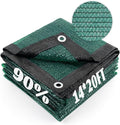 Cool Area 90% Sun Shade Cloth Mesh Tarp with Grommets for Plant Cover 14x20ft Patio Canopy Garden Pergola Greenhouse Car Barn Kennel Dark Green
