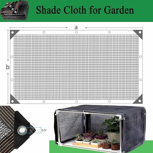 10x10 FT 80% Sun Shade Cloth, Shade Net Mesh Tarp with Grommets, Black UV-Resistant Outdoor Sunblock Cover for Patio Plants, Pergola, Greenhouse, Chicken Coop, Backyard, Balcony