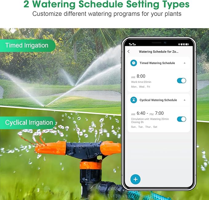 WiFi Water Timer for Garden Hose with Brass Inlet,Smart Hose Timer with WiFi Hub, APP & Voice Control,Up to 20 Watering Plans, 2-Zone Sprinkler Drip Irrigation System Controller for Yard Lawn Watering