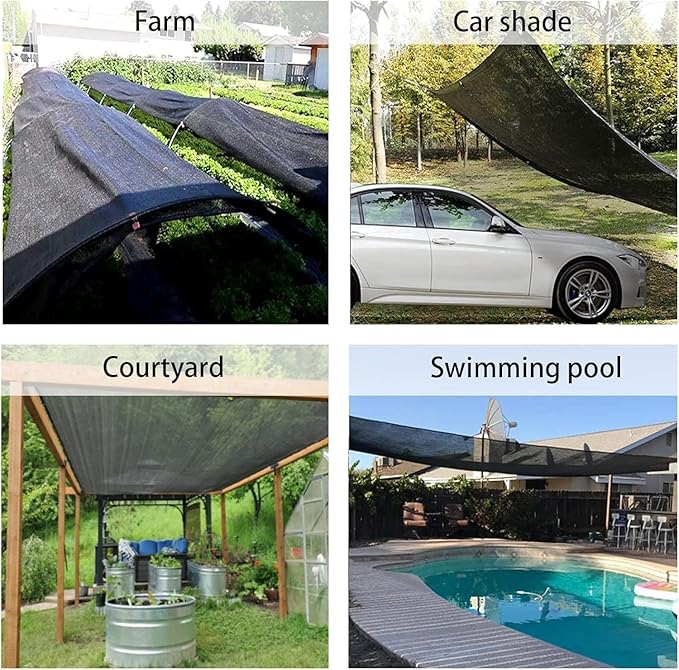 LOVE STORY 6.5x6.5FT 55% Black Shade Cloth Sun Shade Net with Grommets Sunblock Net Mesh Tarp for Garden,Plants Cover,Greenhouse and Patio
