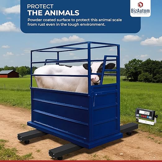 Livestock Scale Kit, Heavy-Duty Weigh Beam Scale System, Load Bars 10000lb Capacity, Portable Animal & Cattle Chute Scale Kit for Cows, Goats, Hogs & Sheep with Digital Indicator (48")