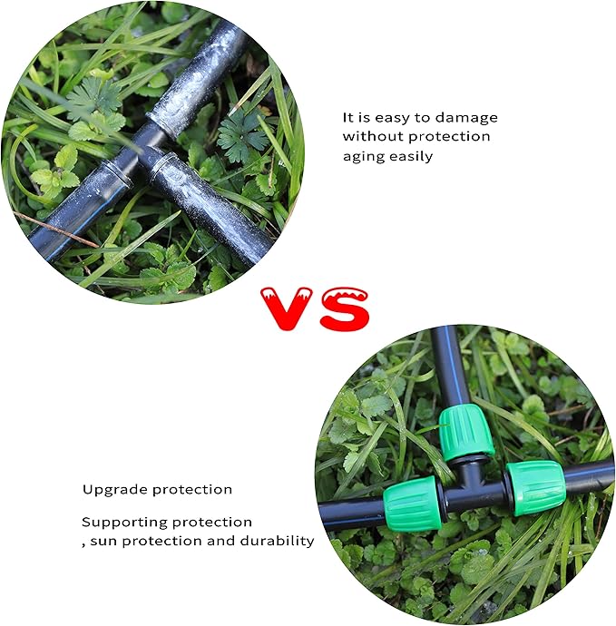 19 Pcs 1/2 Inch Drip Irrigation Fittings Kit (1/2" ID x0.6-0.63" OD) 1/2" Irrigation Tubing Connectors Barbed Locked Nuts Connectors Including 6 Tees, 6 Couplings, 4 Ends 2 Elbows,1 Switch Valves