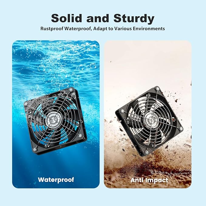5.5" Solar Chicken Coop Fan 3 Kit, 30W Solar Powered Greenhouse Fan, Solar Exhaust & Intake Fans Outdoor Waterproof, for Outside Shed Doghouse Ventilation Air Circulation Cooling