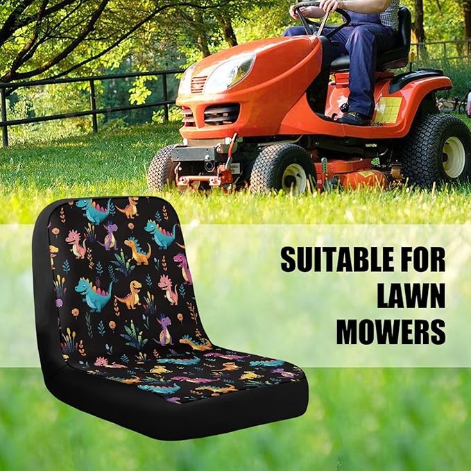 Dinosuar Universal Riding Lawn Mower Seat Cover, Heavy-Duty Waterproof Seat Cover Fits Tractor Seat Backrests Without Armrests