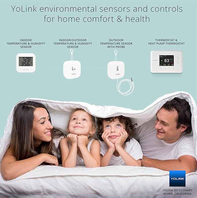 YoLink Smart Thermostat, Now Heat Pump Compatible, Android & iOS App, YoLink Hub or SpeakerHub Required