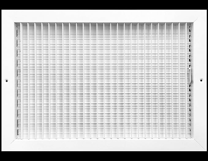 18" X 12" Adjustable AIR Supply Diffuser - HVAC Vent Cover Sidewall or Ceiling - Grille Register - High Airflow - White [Outer Dimensions: 19.75" w X 13.75" h]