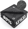 Cool Area 90% Sun Shade Cloth Mesh Tarp with Grommets for Plant Cover 6.5x16.5ft Patio Canopy Garden Pergola Greenhouse Car Barn Kennel Black