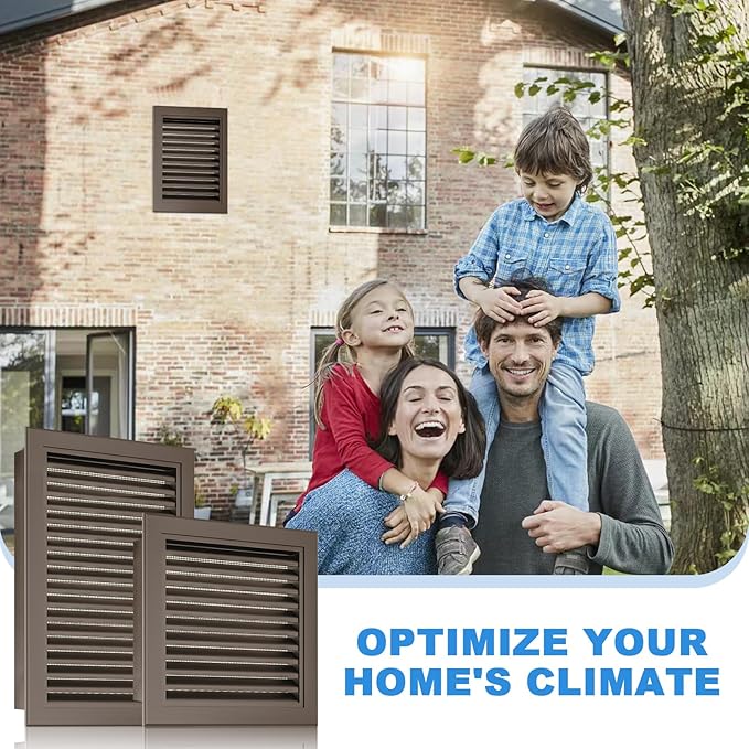 12" X 18" Gable Vent - Premium Aluminum, Sturdy & Stylish Shed Vents with Screen, Effectively Removing Humidity - Ideal for Houses, Attics, Doors, and Walls, Vent Opening: 10" x 16" (Brown)