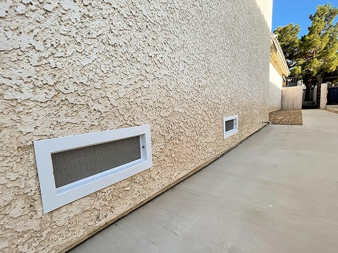 FV100-8H Easy Replacement Vent, Foundation Crawlspace and Garage 5x14 Rough Opening, Galvanized Mesh
