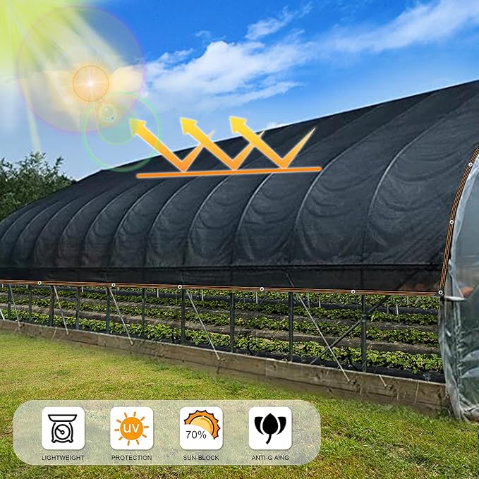90% Shade Cloth -for Garden Plant,Resistant Shade Neting with Grommets Outdoor Sun Black Shades Cover Shading Antifreezing for Plant Pergola Patio Shade Mesh Tarp Greenhouse Chicken Coop