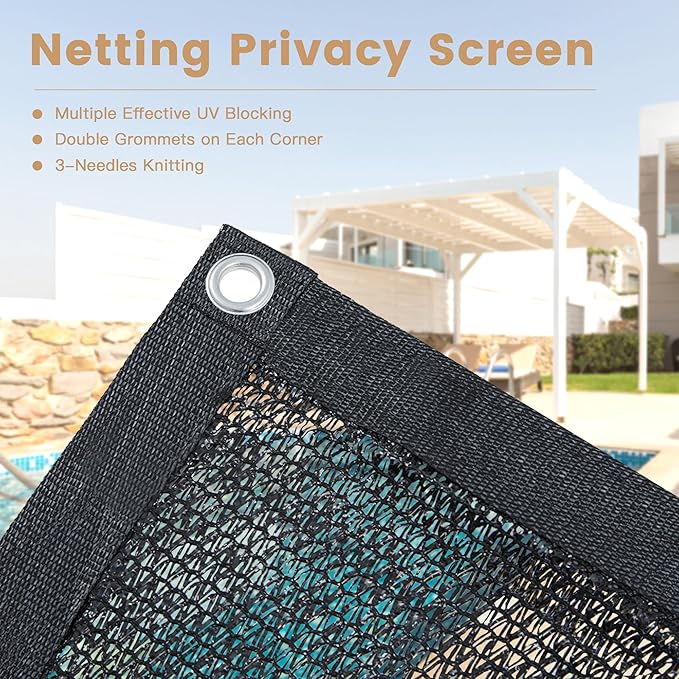 VICLLAX 50% Customized Black Garden Shade Fabric Sun Shade Cloth - UV Protection Sun Shade Cover for Plants, Outdoor, Greenhouse & Lawn | Lightweight Cover Mesh Fabric with Grommets, 4x7 FT