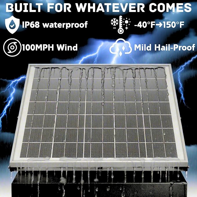 Solar Attic Fan 32W 1600CFM High Airflow Roof Vent Exhaust Fan - Weatherproof, Solar Powered Attic Ventilation for Home, Garage, RV, Greenhouse