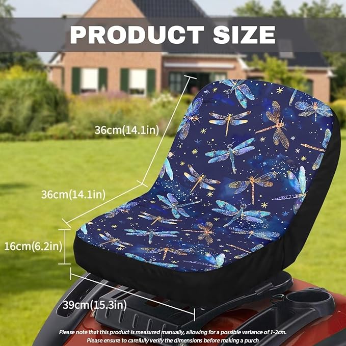 Dragonfly Riding Lawn Mower Seat Cover for Tractor Accessories, Lawnmower Parts Compatible with Craftsman, Lawn Tractor Seat Cover,Mower Seat Cushion