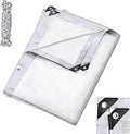 Mindsoft 1 Set Aluminum Shade Cloth 6.5 x 10 ft Reflective 99% Aluminum Cloth Silver Heat Reflective Tarp for Car Garden Outdoor Pergola Lawn Durable Sunblock Neting Shade Cover with Edge and Hole