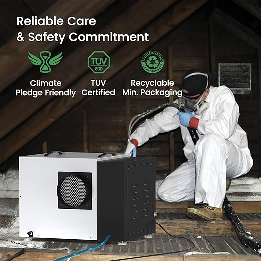 Waykar 158 Pint Commercial Dehumidifier with Pump and Drain Hose for Crawl Spaces, Basements, Ducted Industrial Use, and Water Damage Unit, for Spaces up to 7500 Square Feet, Smart Humidity Control