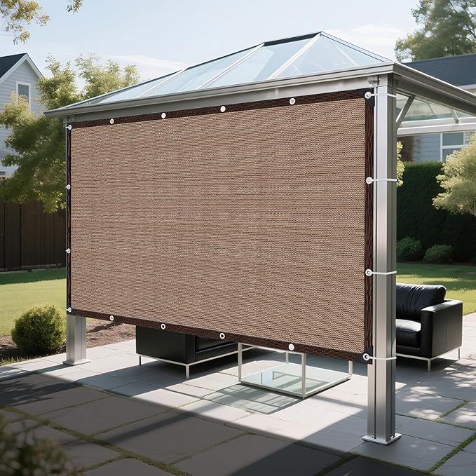 Shade Cloth for Garden, 90% Sun Shade Cloth for Outdoor Patio, 26 FT x 31 FT Pergola Shade Cover Canopy Privacy Screen Balcony, Mesh Tarp Sun Screens for Patio, Garden, Outdoor, Backyard -Mocha