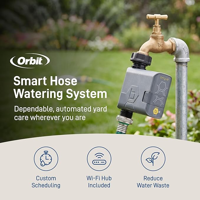 Orbit B-hyve Gen 2 Smart Hose Watering Timer with Wi-Fi Hub - Smart Hose Watering Timer - Wi-Fi System - App Controlled - Weatherproof AA Battery Powered - 90204