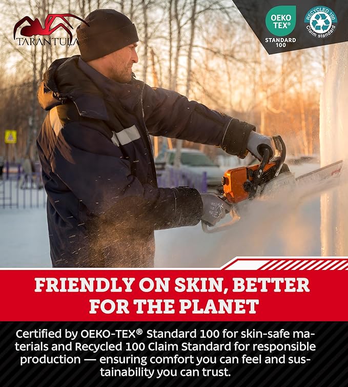 Tarantula 100% Waterproof Winter Work Gloves for Men&Women,Thermal Insulated Freezer Gloves for Cold Weather, Super Grip Palm