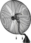 MEPTY 26" Wall Mount Fan, Heavy Duty Industrial Wall Fan, High Velocity Oscillating Fans with 3 Speeds for Patio, Shop, Greenhouse, Garage, Commercial, Household use